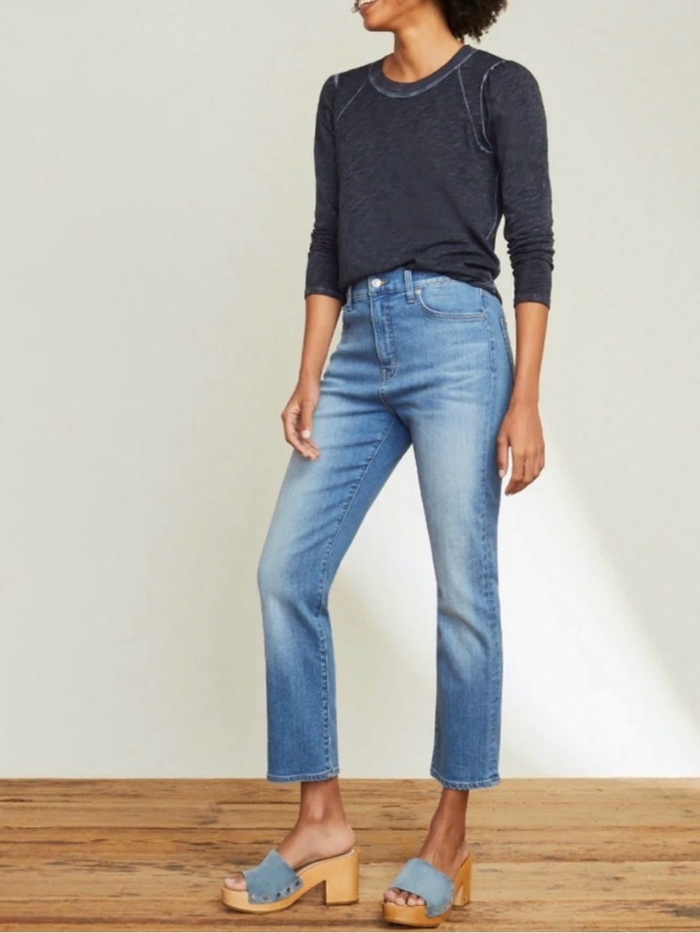 Veronica Beard Ryleigh Slim Straight High Rise Jeans Size 25 Lakeshore Wash